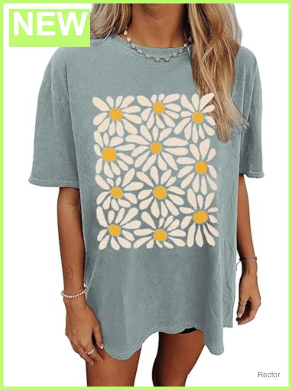 Oversized Floral Graphic T-Shirt Cotton Blend Nashville Music Tee Summer Beach